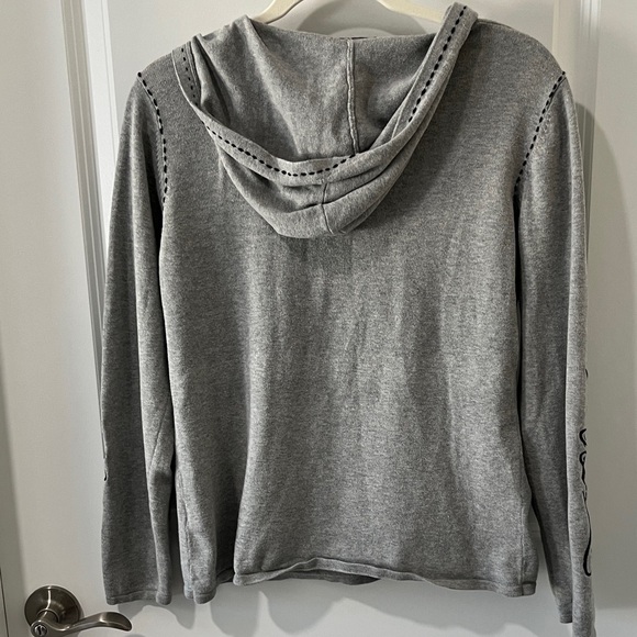 Harley-Davidson Light Gray Pullover Half-Zip Logo Pull Embroidered Sleeves SZ L - Picture 5 of 7